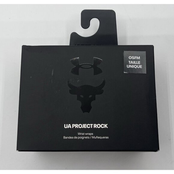Under Armour Project Rock Wrist Wraps Training Lifting Unisex One Size Black - Picture 1 of 6